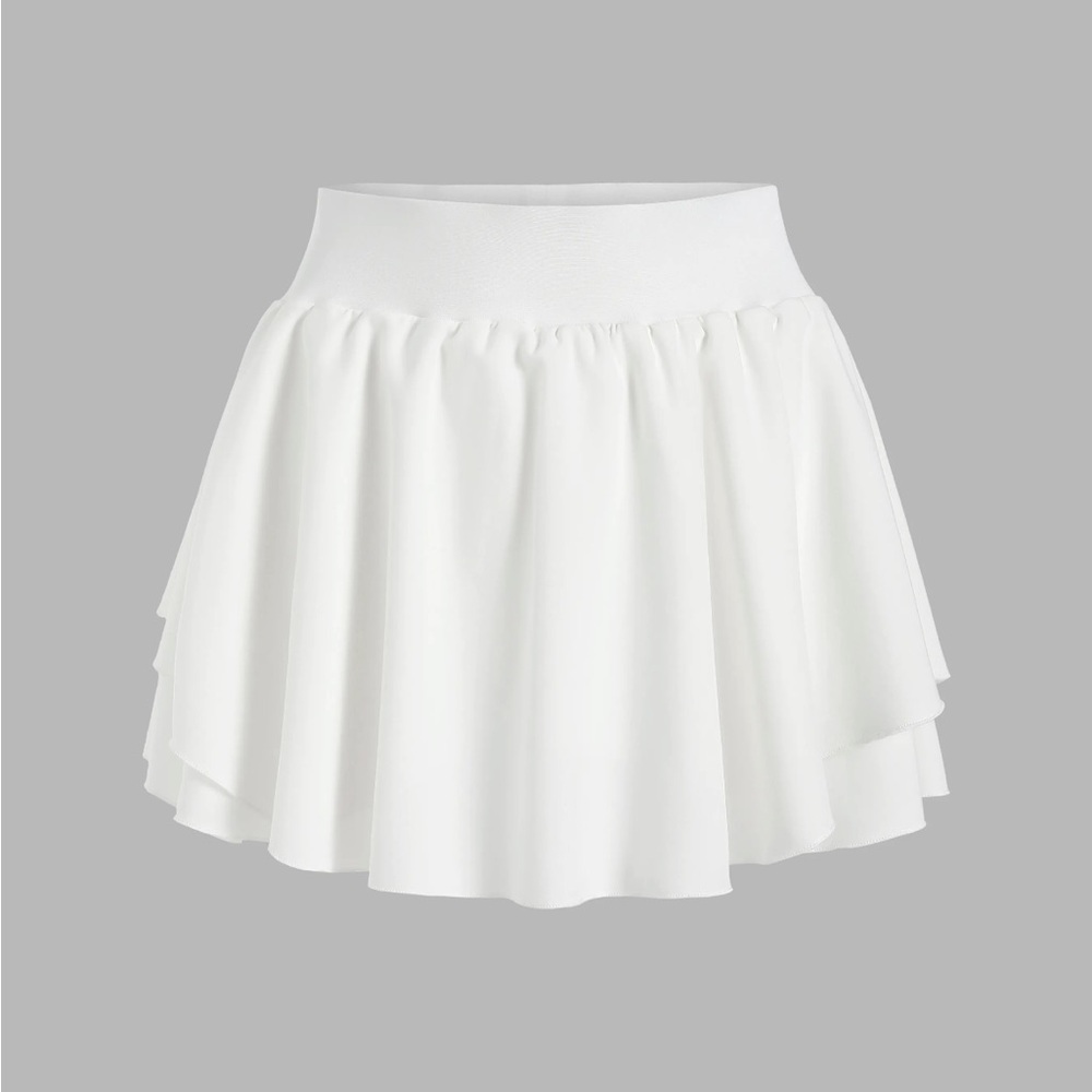 Cider Women’s Solid Mini Skort-Size L-Ivory